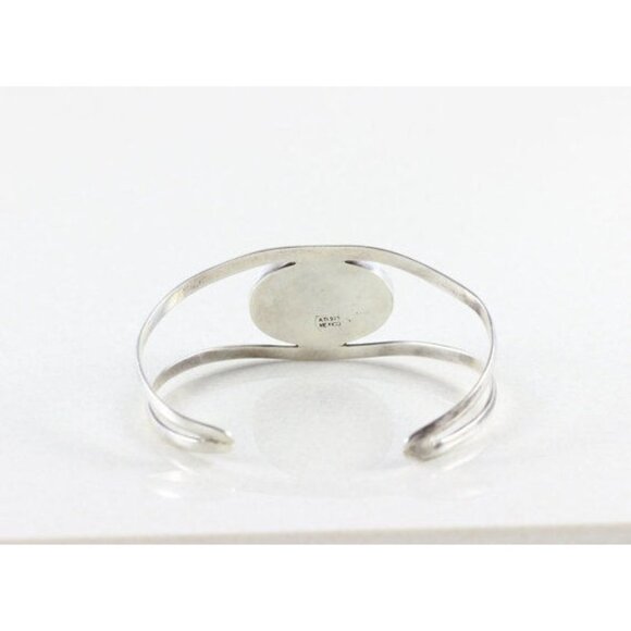 Sterling Silver Turquoise Cuff Adjustable Bracelet - Picture 6 of 6